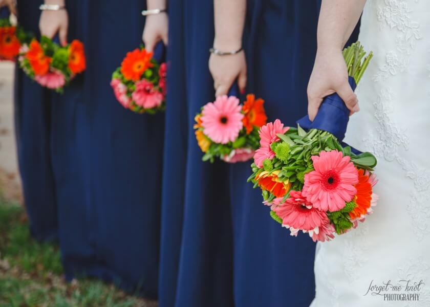 close up photo of bridesmaids bouquets