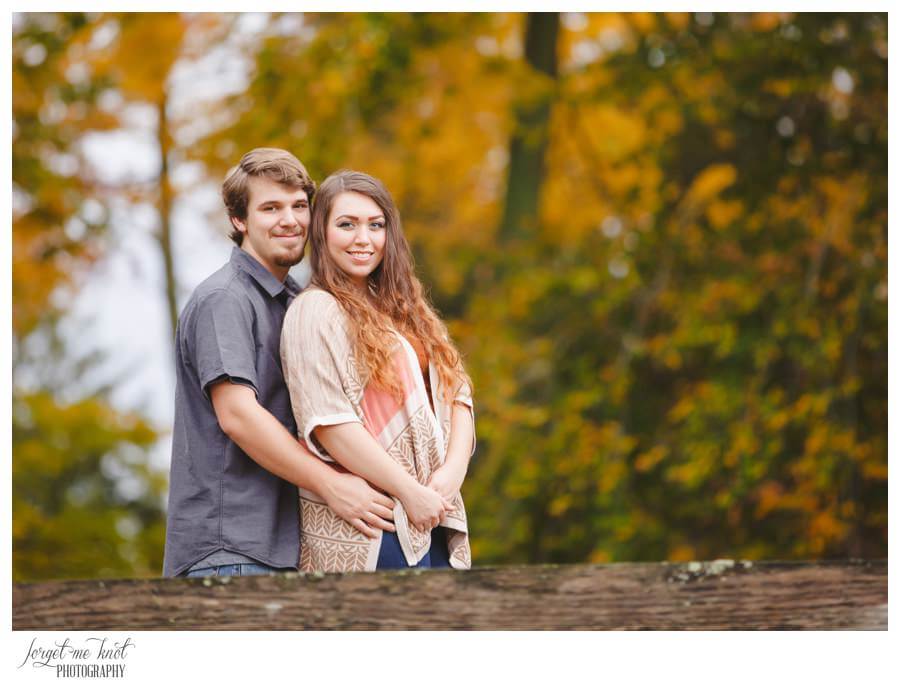 fall engagement with couple at Dawes
