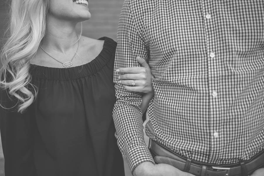 engagement photo of couple with engagement ring