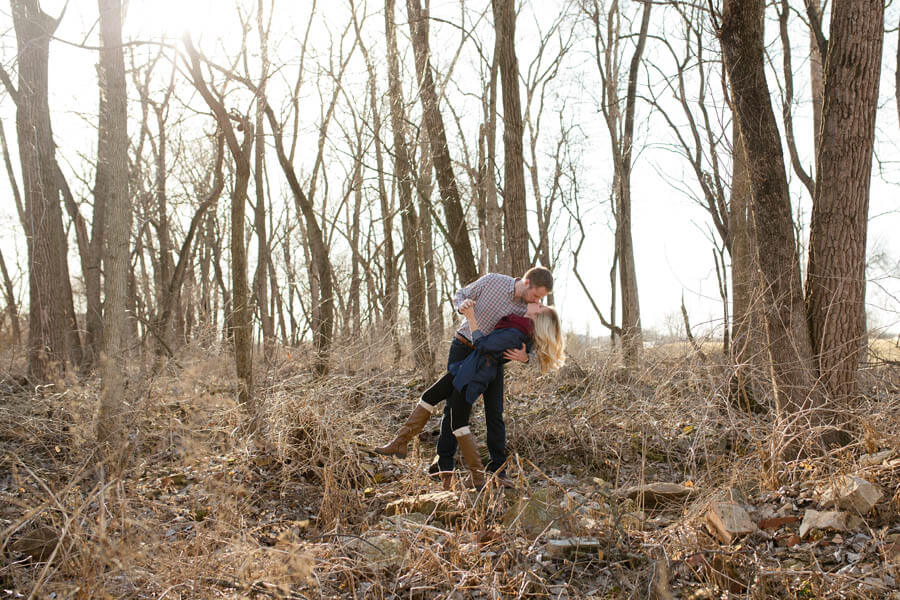 engagement photo of couple dancing