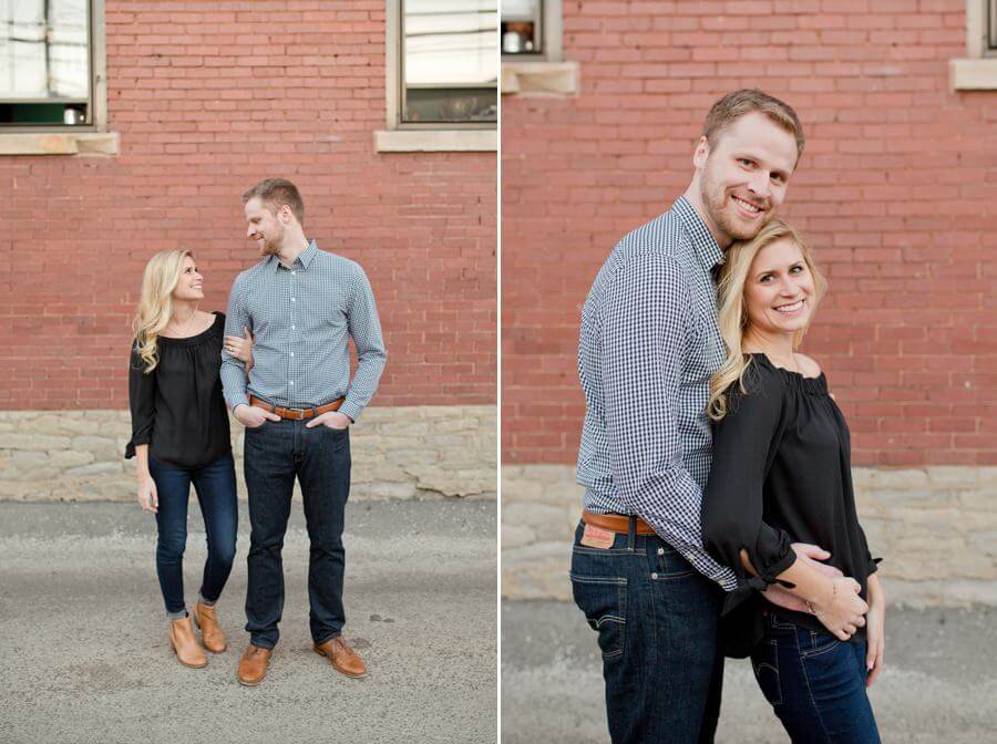 engagement photos of couple in short north columbus ohio