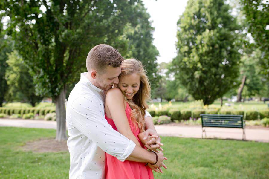 Schiller Park Engagement - Columbus Wedding Photographer - Happy Couple In Park