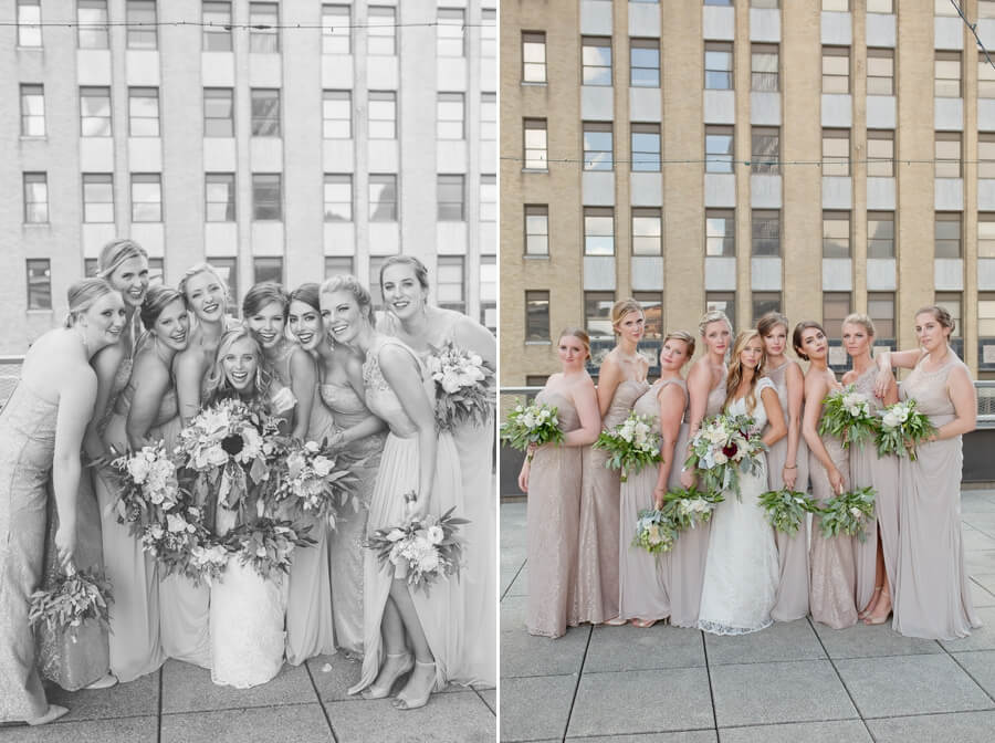 laughing and sassy bridesmaids at the renaissance downtown columbus