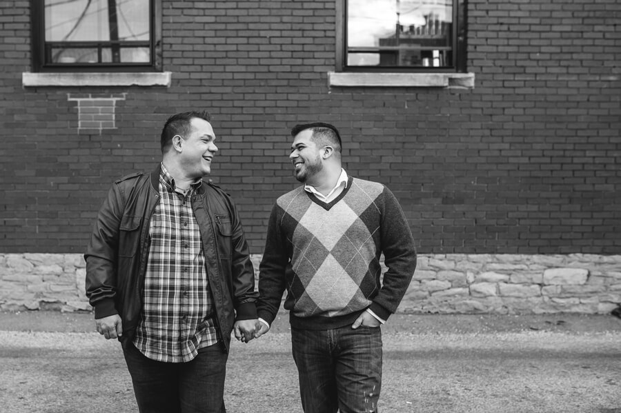 same sex couple holding hands in short north columbus