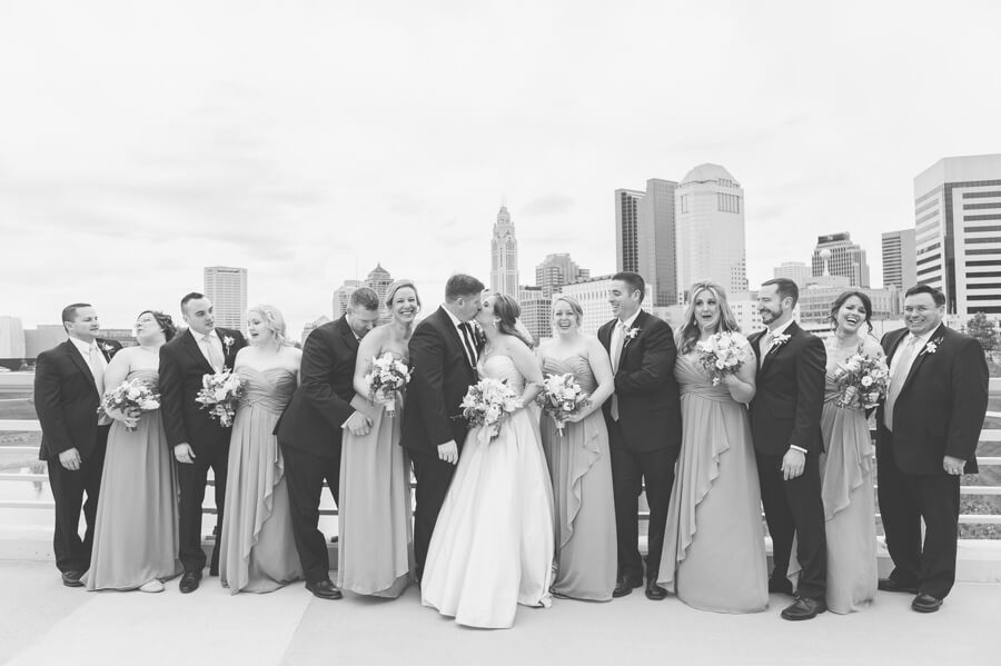 wedding party at columbus skyline