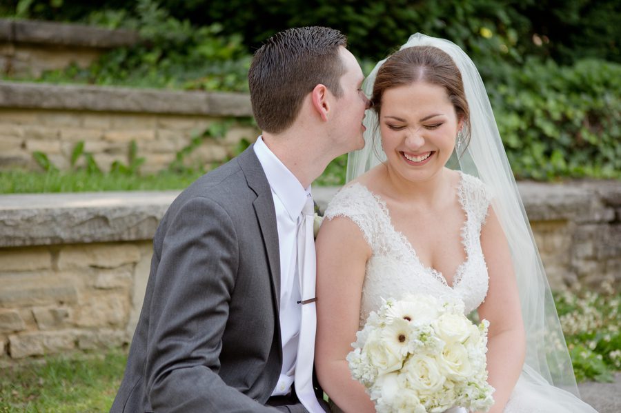 The Blackwell Columbus OH groom whispering to bride