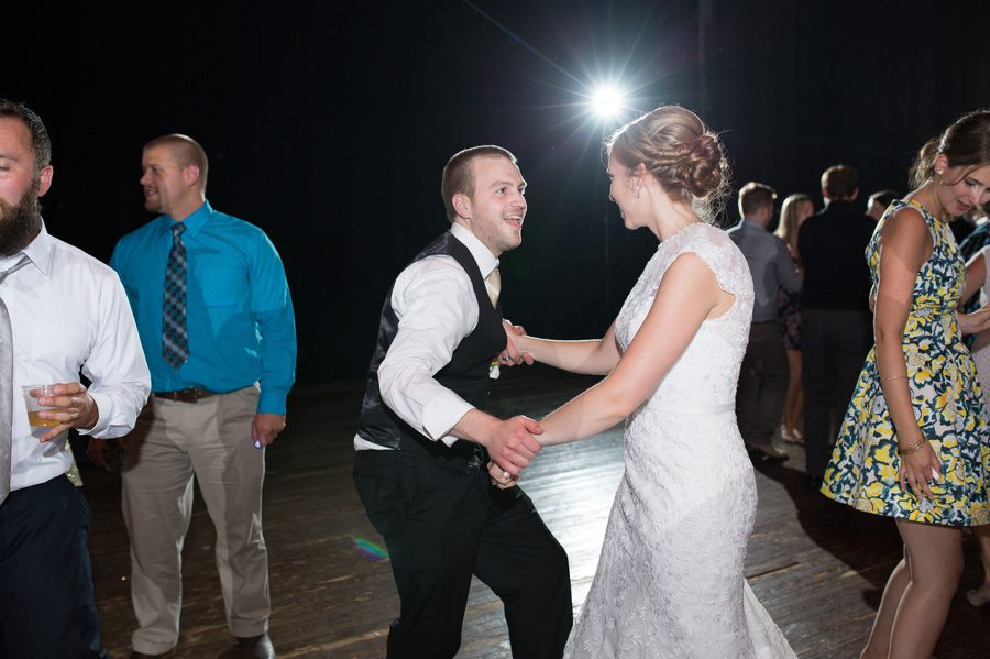 bride and groom dancing at wedding
