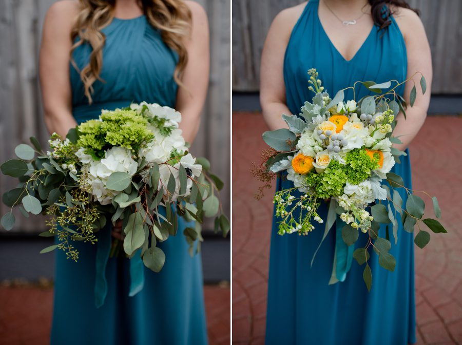 bridesmaids bouquets at High Line Car House