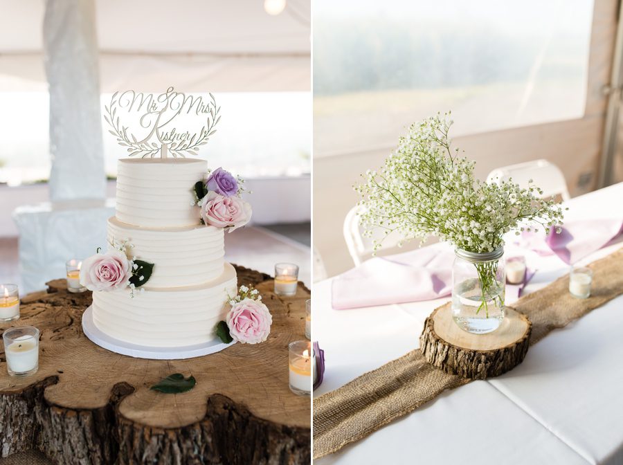 wedding cake at Rustic Barn Wedding