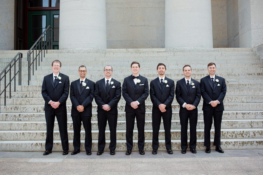 groom with groomsmen at ohio statehouse wedding