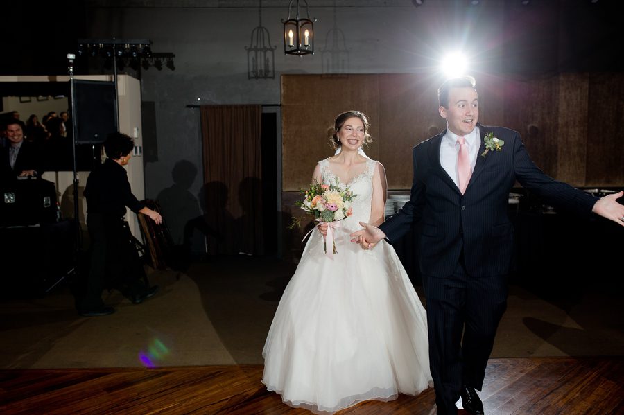 married couple being introduced into reception at la scala