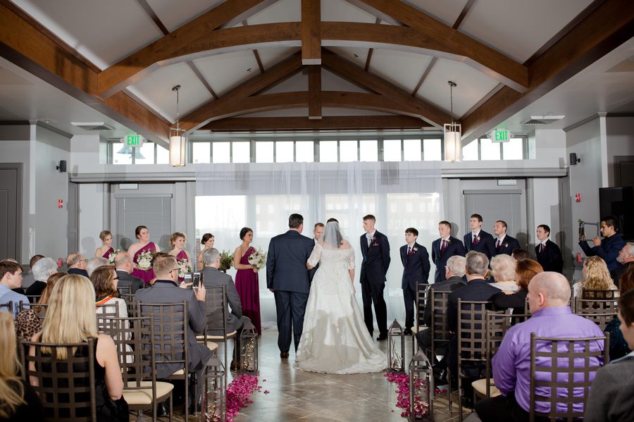 indoor wedding ceremony at Noah's Event Venue