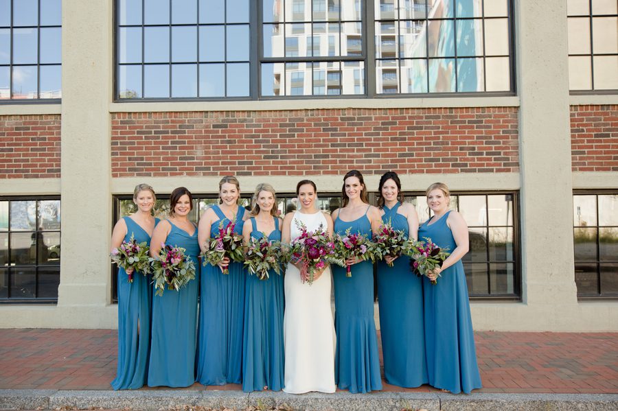 bride with bridesmaids at the westin