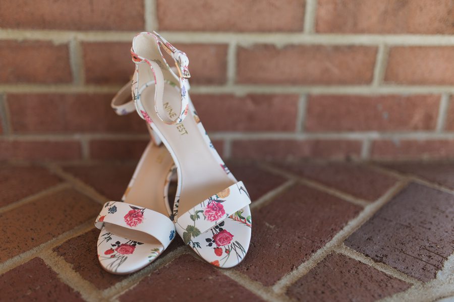 brides floral wedding shoes