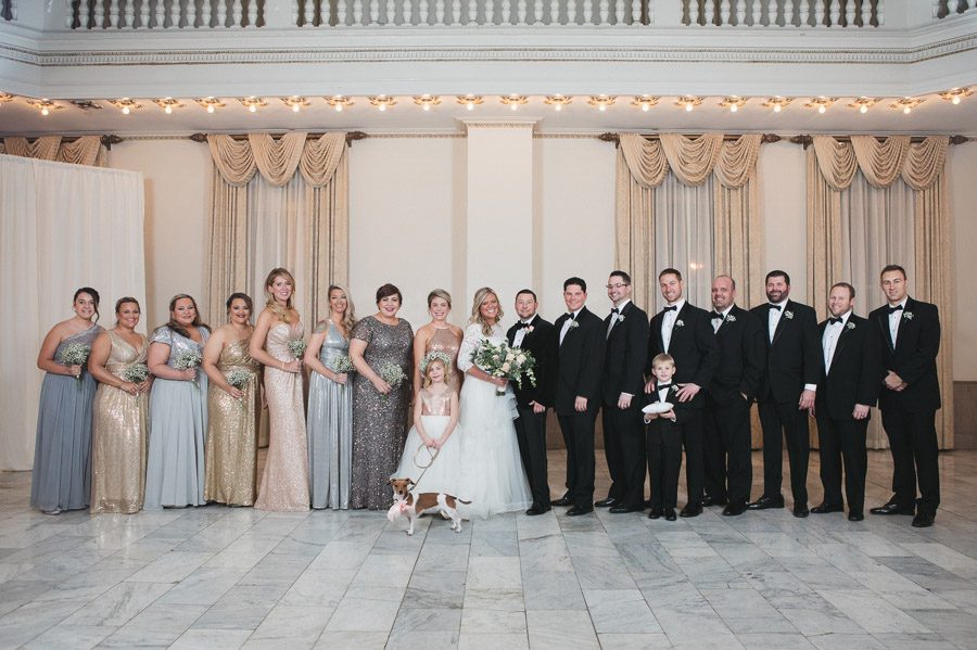 entire bridal party at the westin new years eve wedding