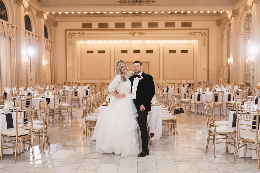 married couple inside ballroom at the westin