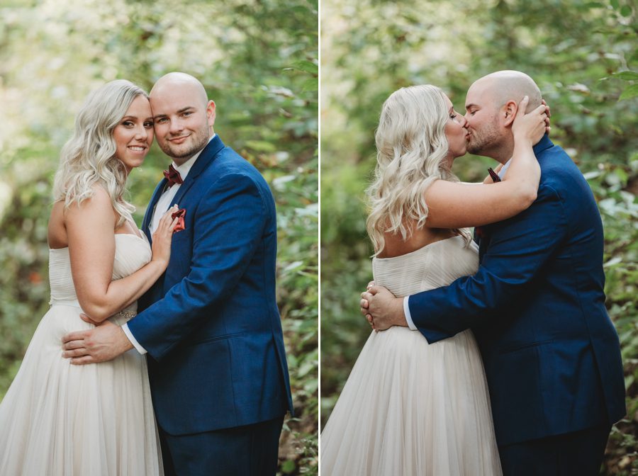 bride and groom kissing at Butler Ohio Wedding Photos