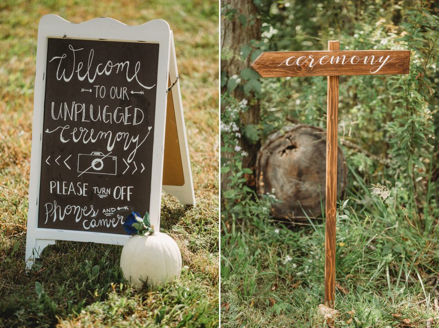 wooden ceremony sign
