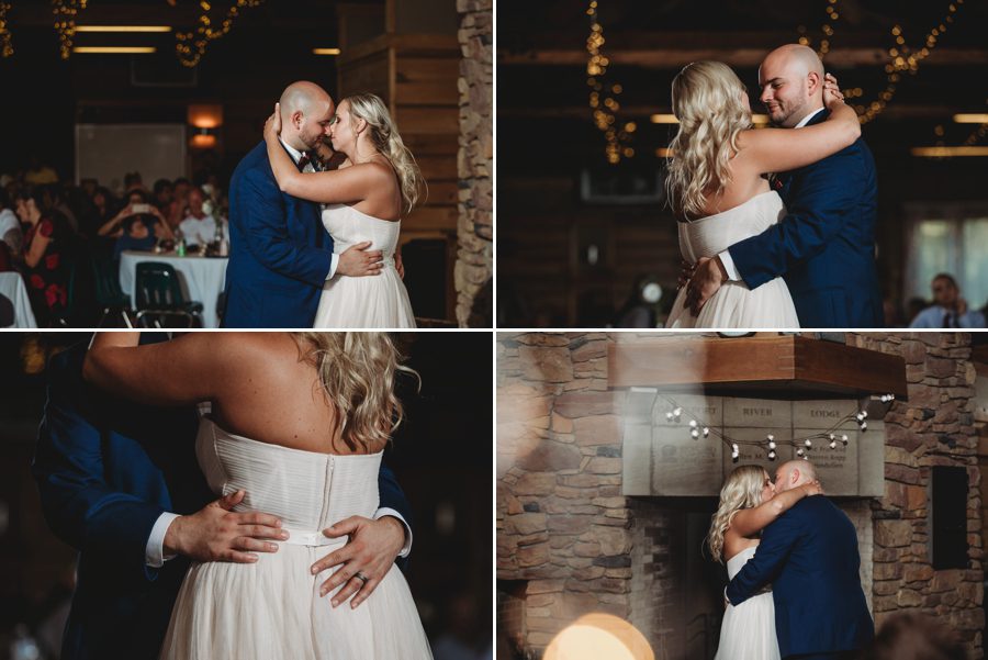 bride and groom first dance at Butler Ohio Wedding Photos at Mohican lodge