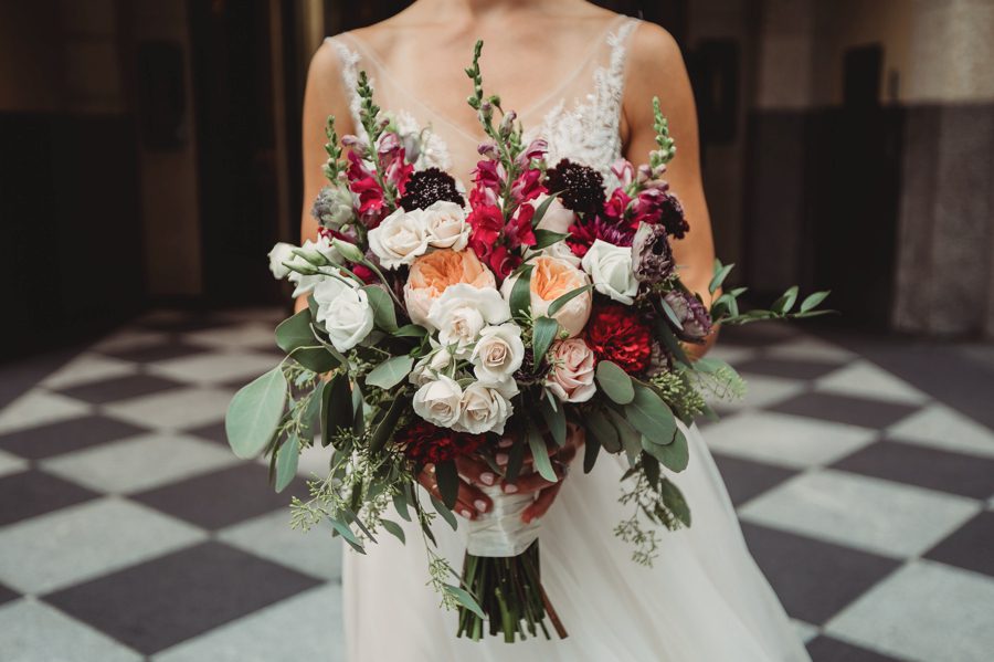 jewel tones bridal bouquet in Columbus Ohio
