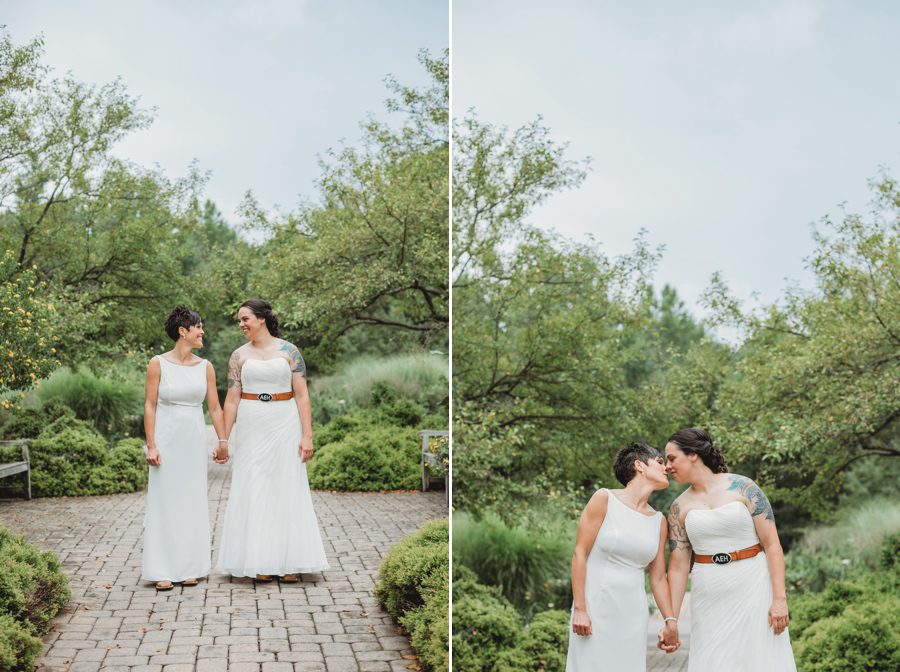 same sex couple kissing after first look