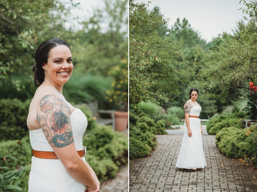 tattooed bride at Inniswood Micro Wedding