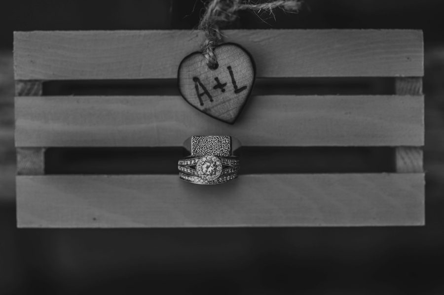 black and white photo of rings for same sex couple