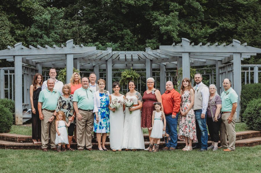extended family photo for micro wedding