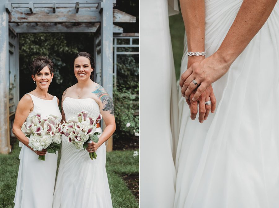 photo of two brides hands together