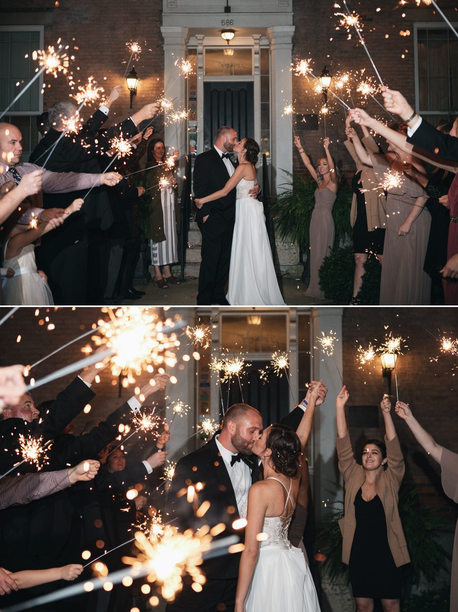 sparkler exit photo at Kelton House Wedding in Columbus Ohio