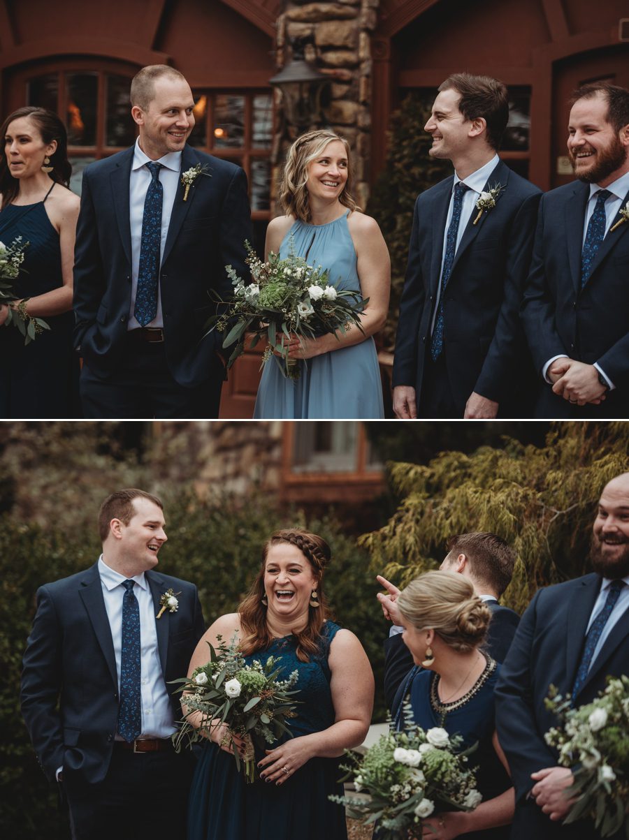 candid photo of bridesmaids laughing