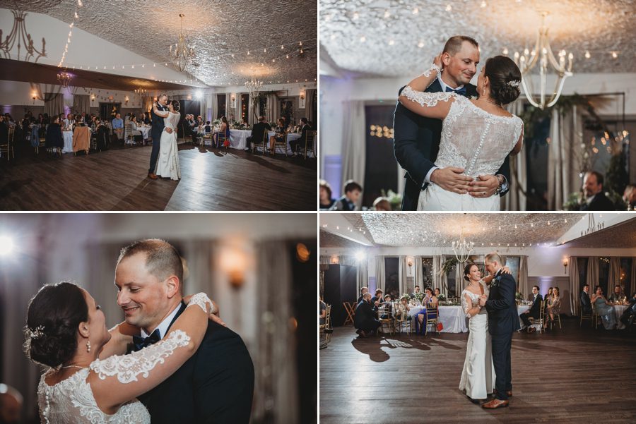 bride and groom share first dance at Landolls Mohican Castle Wedding