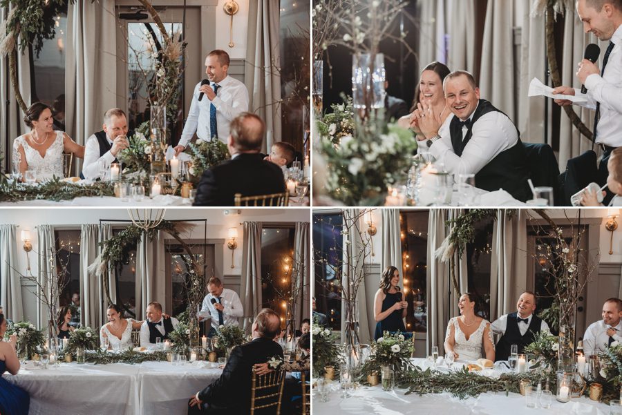 speeches of best man and maid of honor at Landolls Mohican Castle Wedding