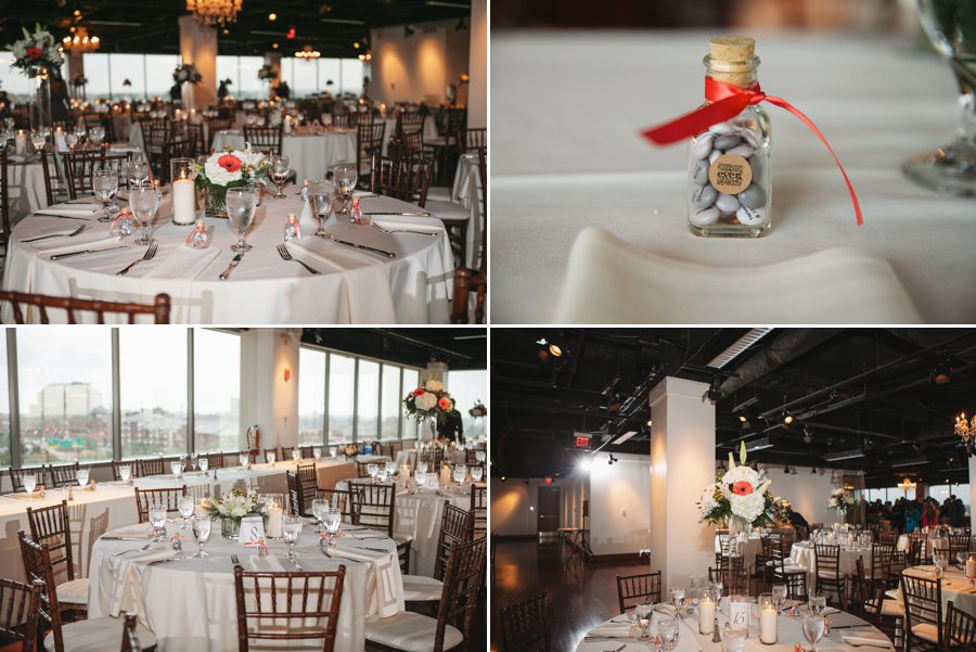 table centerpieces for The Ivory Room Columbus Ohio wedding