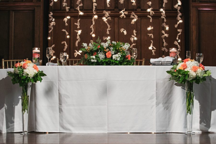 head table for wedding party