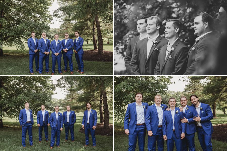 Jon posing casually with his groomsmen at Columbus, Ohio Darby House
