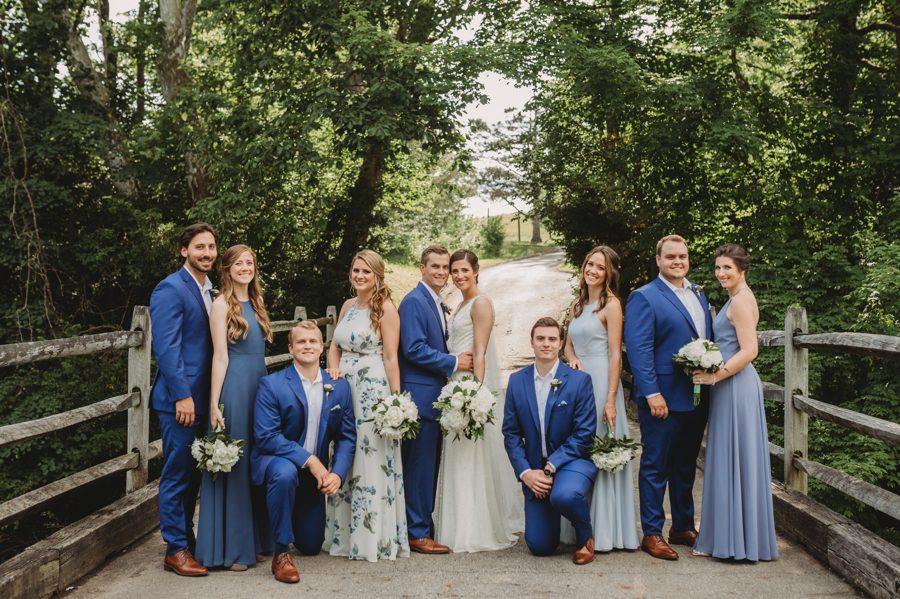 Charleston, SC. inspired wedding at Columbus, Ohio Darby House with mixed shades of blues